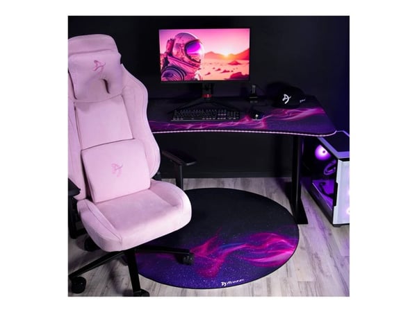Arozzi Zona - Stolmatte for kontor - rund - 121 cm - purple galaxy