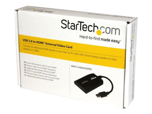Startech USB 3.0 to HDMI External Video Card Adapter - DisplayLink Certified - 1920x1200 - MultiMonitor Graphics Adapter - Supports Mac & Windows (...