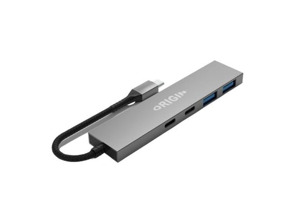Origin Storage OS-HUB-USB3/C, Langallinen, USB 3.2 Gen 1 (3.1 Gen 1) Type-A + Type-C, Harmaa, 1 kpl