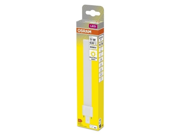 OSRAM DULUX S - LED-lamppu - muoto: biax - himmeä viimeistely - G23 - 6 W (vastaava 11 W) - luokka F - lämpimän valkoinen valo - 3000 K
