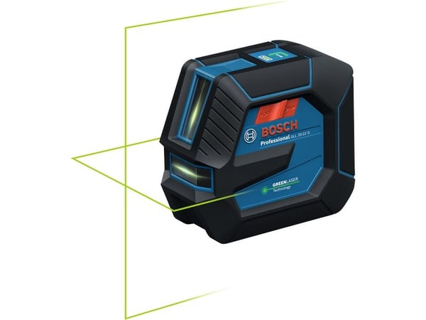Bosch GLL 20-22 G, 20 m, 0,3 mm/m, 4°, 4 sek/side, horisontal/vertikal, grønn