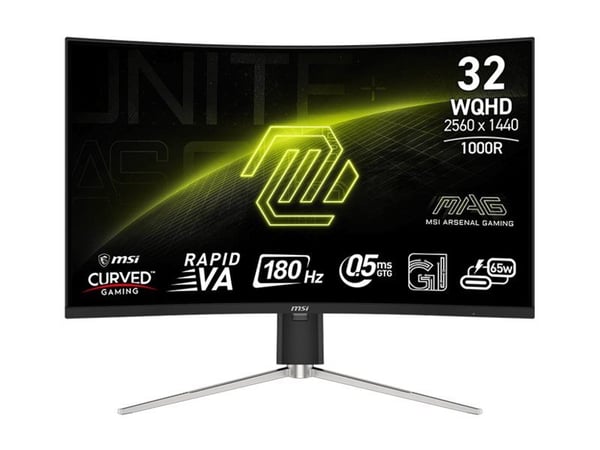 MSI MAG 325CQRF QD E2 - LED-skjerm - gaming - kurvet - 32" (31.5" synlig) - 2560 x 1440 WQHD @ 180 Hz - Rapid VA - 300 cd/m² - 3500:1 - 0.5 ms - 2x...