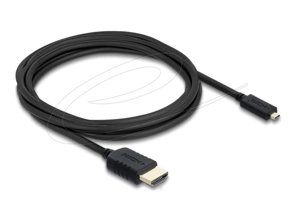 Delock - High Speed - HDMI-kabel - HDMI hann til 19 pin micro HDMI Type D hann - 3 m - tredobbeltskjermet koaksial - svart - 8 K 60 Hz (7680 x 4320...