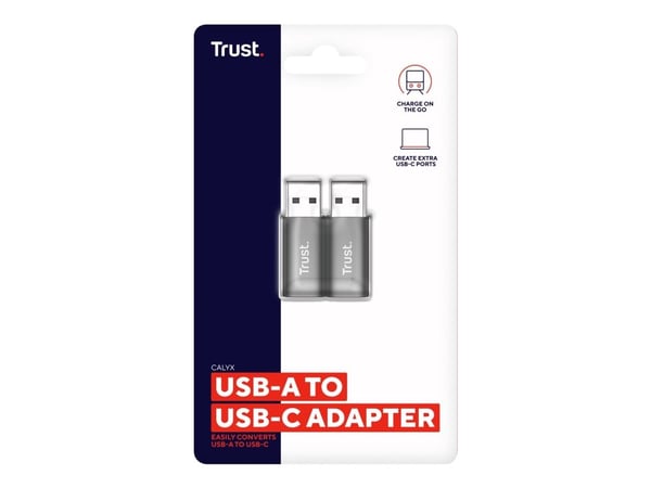Trust Calyx, USB Type-C, USB Type-A, harmaa
