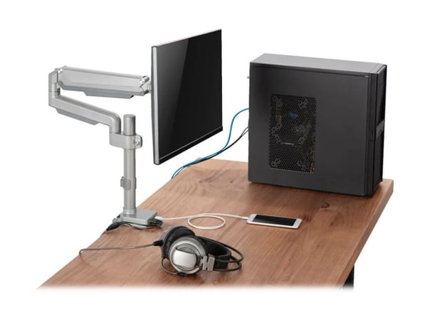 Eaton Tripp Lite Series Single-Display Flex-Arm Desktop Clamp for 17" to 32" Flat-Screen Displays - USB and Audio Ports, Aluminum - Monteringssett ...