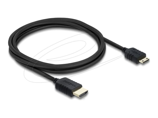 Delock - Ultra High Speed - HDMI-kabel - HDMI hann til 19-stifts Mini-HDMI hann - 2 m - tredobbeltskjermet koaksial - svart - 8 K 60 Hz (7680 x 432...