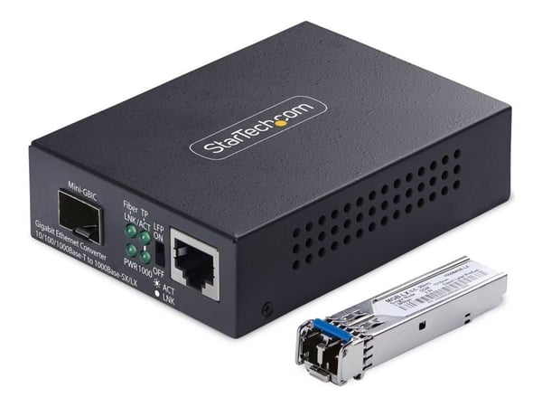 Startech - Fibermedieomformer - 1GbE - over fiberoptikk - 10Base-T, 1000Base-LX, 100Base-TX, 1000Base-T - LC Duplex enkeltmodus / RJ-45 - opp til 2...
