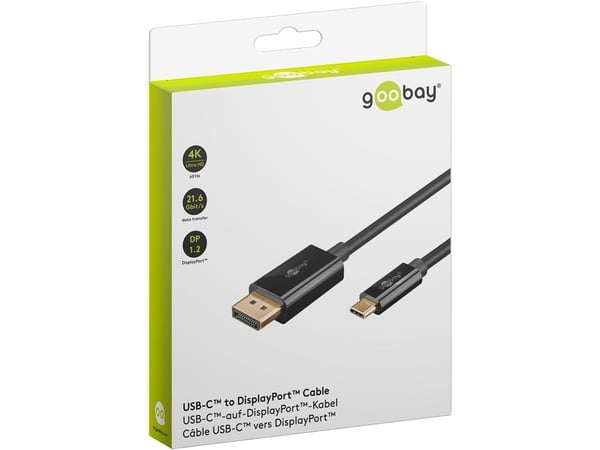 Goobay 75705, 2 m, USB Type-C, DisplayPort, Hanstik, Hanstik, Hanstik, Lige