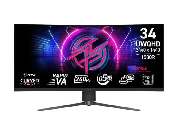 MSI MPG 346CQRF X24, 86,4 cm (34"), 3440 x 1440 piksler, UltraWide Quad HD, 0,5 ms, Sort