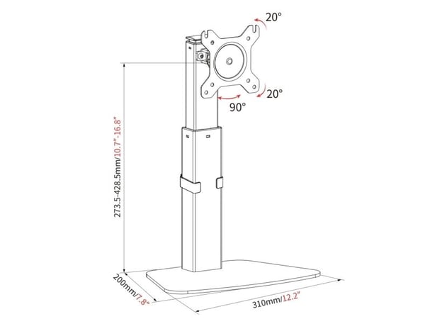 Desire2 D2DMAWH, Frittstående, 8 kg, 33 cm (13"), 88,9 cm (35"), 100 x 100 mm, Hvit