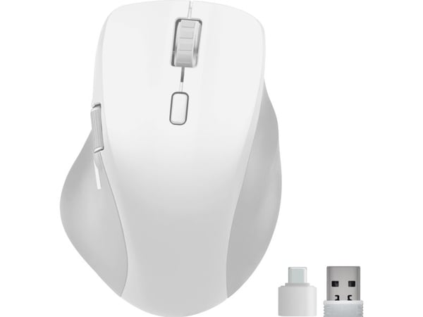 SPEEDLINK LIBERA Rechargeable Mouse, Høyre hendt, Optisk, RF trådløs + Bluetooth, 3200 DPI, Hvit