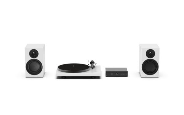 Pro-Ject Colorful Audio System E - Alt-i-ett hi-fi-system med platespiller - Satinhvit