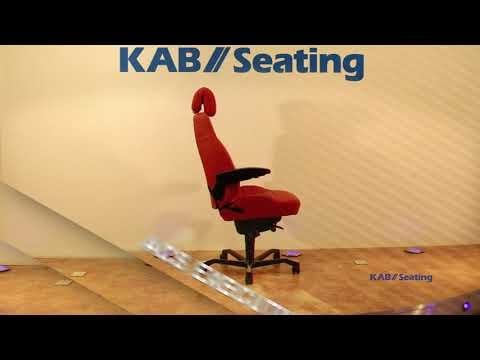 Kontorstol KAB Seating Executive, ACS White-Line Sort tekstil fighter