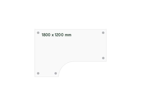 Skrivebord DNA, Lysgrå 1800x1200 mm Venstre I-ben/Sort