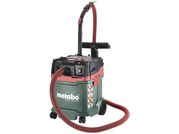 Metabo AS 36-18 L 30 PC CC Akkusauger Krt., Kuiva ja märkä, musta, Vihreä, Punainen, Fleece, L, Painikkeet, 30 L