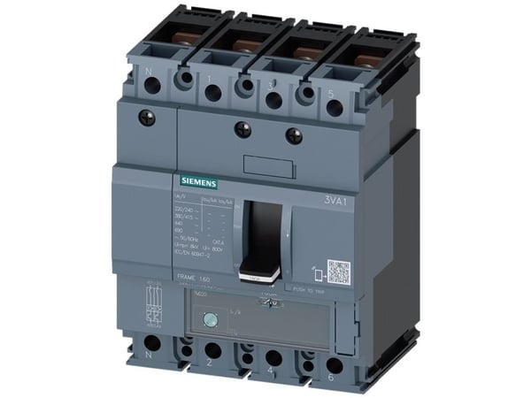 Siemens 3VA1110-4GE42-0AA0 Strömbrytare 1 st Inställningsområde (ström): 70 - 100 A Kopplingsspänning (max.): 690 V/AC (B x H x D) 101,6 x 130 x 70 mm