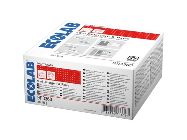 Oppvasketabletter Ecolab Smartpower Mini vask & skyl, all-in-one, uten klor, farge og parfyme