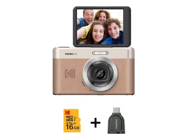 Kodak PIXPRO C1BN, 13 MP, 4160 x 3120 pixlar, 1/3", CMOS, Full HD, Brun