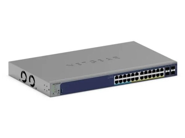 NETGEAR Smart GS728TXUP - V3 - switch - L3 Lite - smart - 24 x 10/100/1000 (PoE++) + 4 x 10 Gigabit SFP+ - stasjonær, rackmonterbar - PoE++