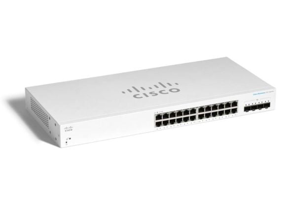 Cisco Business 220 Series CBS220-24T-4X - kytkin - älykäs - 24 x 10/100/1000 + 4 x 10 Gigabit SFP+ (uplink) - telineasennettava - Uudelleenvalmistettu