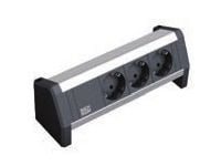 Bachmann DESK 1, Musta, Harmaa, 3 AC-pistorasia(a), 230 V, 16 A