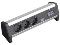 Bachmann Desk 1, Alumiini, Musta, 3 AC-pistorasia(a), 230 V, 16 A, 1 kpl