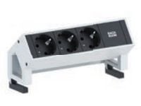 Bachmann DESK 2, 0,2 m, Alumiini, Musta, Valkoinen, 3 AC-pistorasia(a), 197 mm, 1 kpl