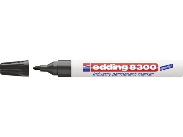 Marker edding 8300 Industry, sort, permanent, 1,5-3 mm - (10 stk./pakke)
