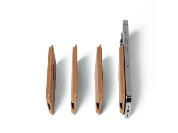 Mujjo Magsafe nahkainen korttikotelo - Tummanruskea