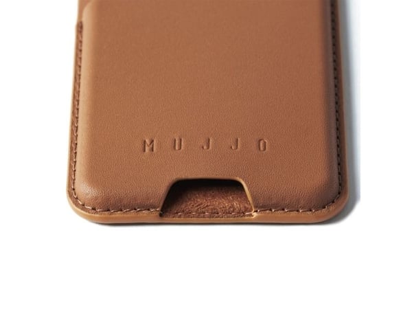 Mujjo Magsafe nahkainen korttikotelo - Tummanruskea