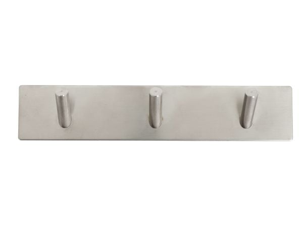 Självhäftande hatthylla/knapplist, 20 x 4 cm, borstad krom