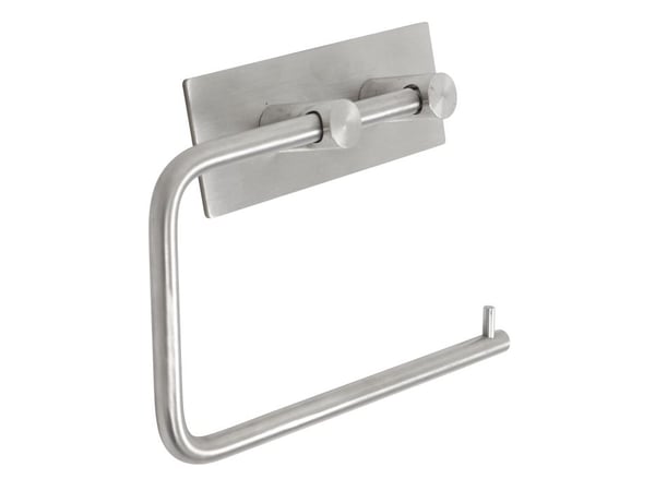 Selvklebende holder for toalett-/papirrull i børstet krom 15,5 x 10,5 cm