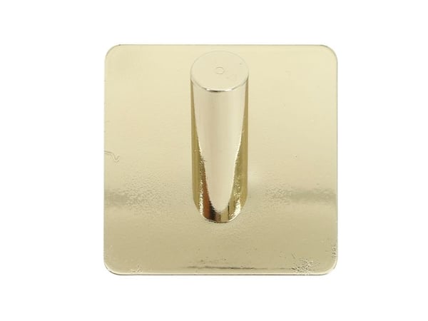 HOME It® selvklæbende enkelt krog i rustfrit stål 4 x 4 cm poleret messing