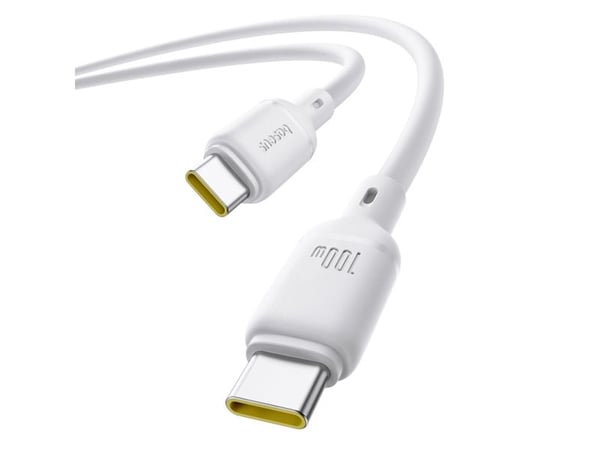 Baseus Silky USB-C/USB-C pikalatauskaapeli 1m 100W valkoinen