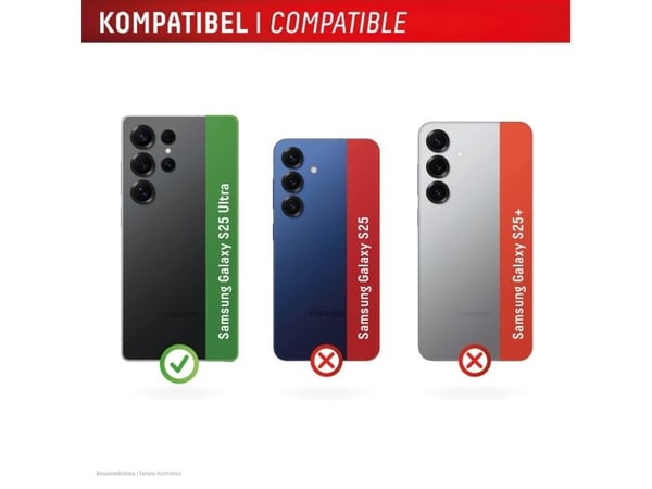 Displex 02127, Samsung, Galaxy S25 Ultra, Støvresistent, Slagbestandig, Ripebestandig, Sort, Gjennomsiktig, 1 stykker
