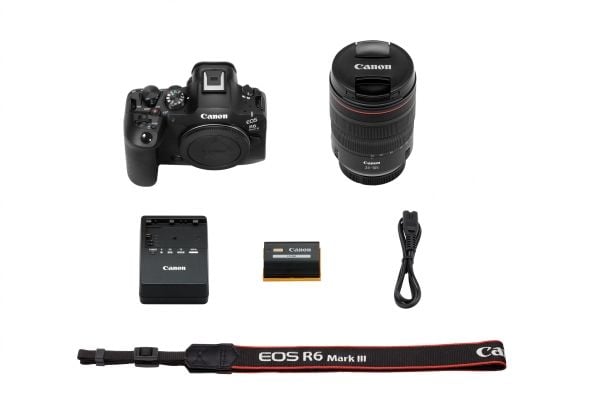 Canon EOS R6 Mark III + RF 24-105mm F4 L IS USM, 32,5 MP, 6960 x 4640 piksler, CMOS, berøringsskjerm, 609 g, svart