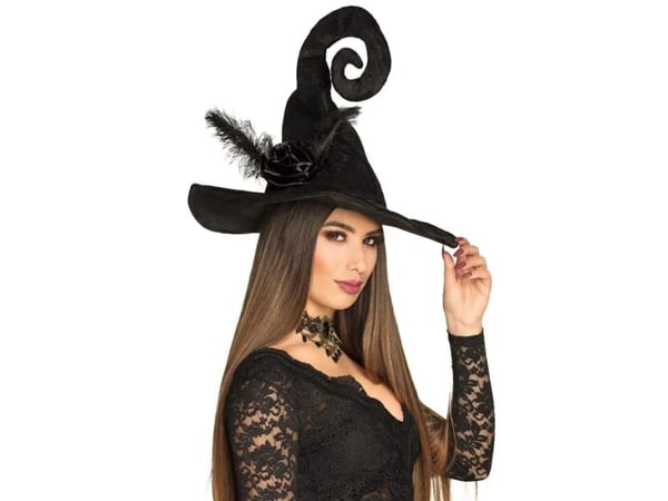 Boland 96962, Hatt til kostyme, Voksen, Hunkjønn, Feather, Isopor, Sort, 180 g