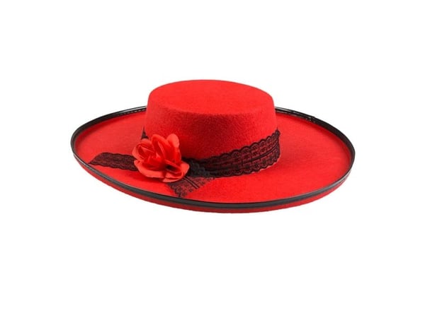 Boland 8712026042682, Hatt til kostyme, Voksen, Hunkjønn, Polyester, Sort, Rød, 360 mm