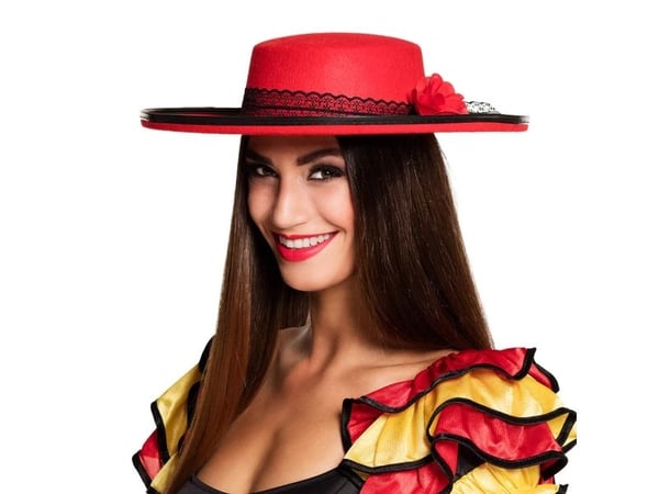 Boland 8712026042682, Hatt til kostyme, Voksen, Hunkjønn, Polyester, Sort, Rød, 360 mm