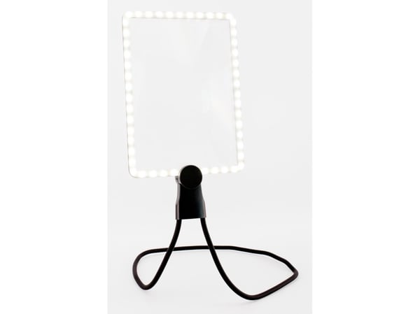 REALPOWER LED-forstørrelsesglass HL-1, rektangulært LED-leseforstørrelsesglass for oppheng