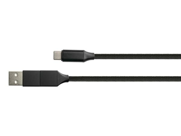PYTHON 1.00m USB-C datakaapeli PD USB C uros USB-A adapteriin - Adapteri - Digitaalinen/Data - m (PY-USB002S)