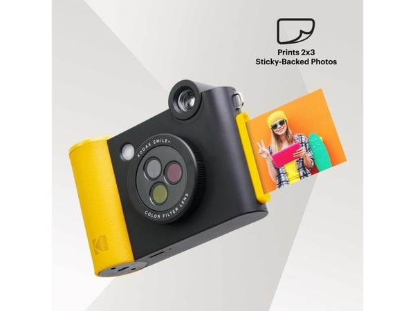 Kodak Smile+, 50,8 x 76,2 mm, musta, Keltainen, Suodatin, MicroSD (TransFlash), 5 MP, Auto