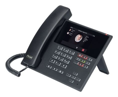 Auerswald COMfortel D-400 - VoIP-telefon med anrops-ID/samtale venter - treveis anropskapasitet - SIP, RTP, SRTP, SIPS - 6 linjer - svart