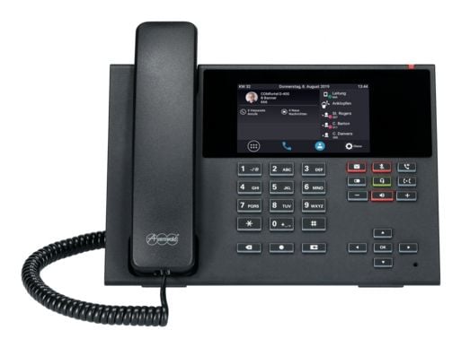 Auerswald COMfortel D-400 - VoIP-telefon med anrops-ID/samtale venter - treveis anropskapasitet - SIP, RTP, SRTP, SIPS - 6 linjer - svart