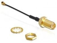 Delock WLAN SMA antenna connection for installation - Antennekontakt - SMA (hann) - 5 cm - koaksial