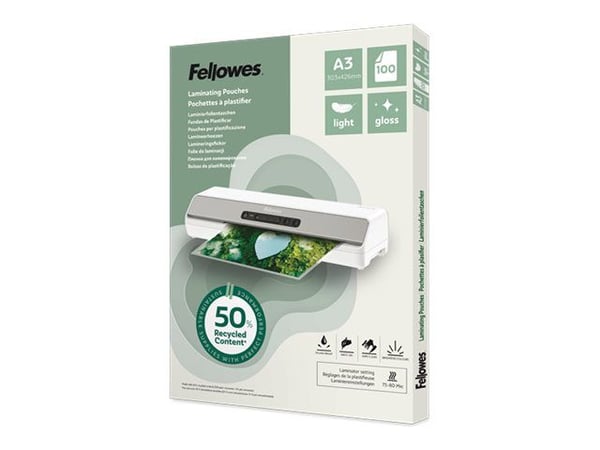 Fellowes - 100-pack - glanset - lamineringspunger