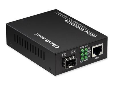 Qoltec kaksisuuntainen Ethernet SWITCH Media Converter 1x RJ45 1x SFP| 1000Mb/s | 5V