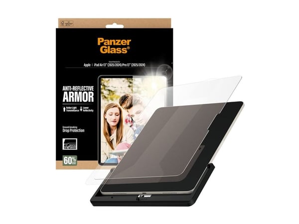 PanzerGlass - Skjermbeskyttelse for nettbrett - anti-reflekterende rustning, med FASTFIT-verktøy, ultra-bred passform - glass - for Apple 13-inch i...