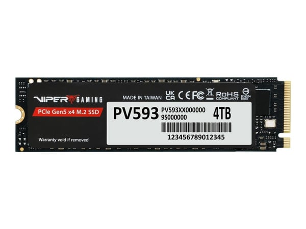Patriot Viper Gaming PV593 - SSD - 4 TB - inbyggd - M.2 2280 - PCI Express 5.0 x4 (NVMe)
