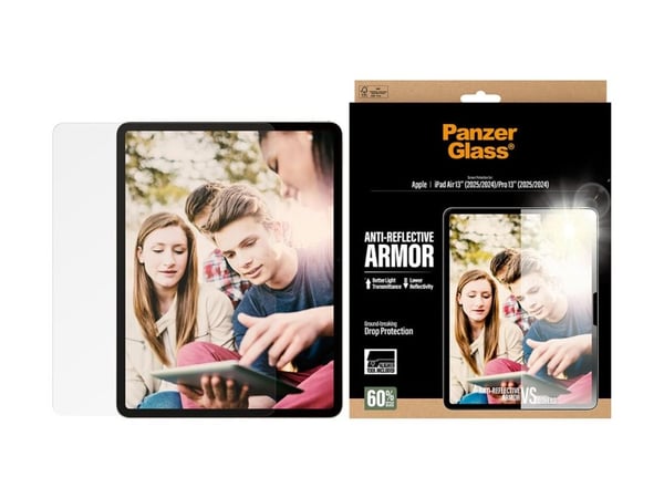 PanzerGlass - Skjermbeskyttelse for nettbrett - anti-reflekterende rustning, med FASTFIT-verktøy, ultra-bred passform - glass - for Apple 13-inch i...